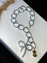 Load image into Gallery Viewer, Silver Chain Bracelet with Ribbon Clasp
