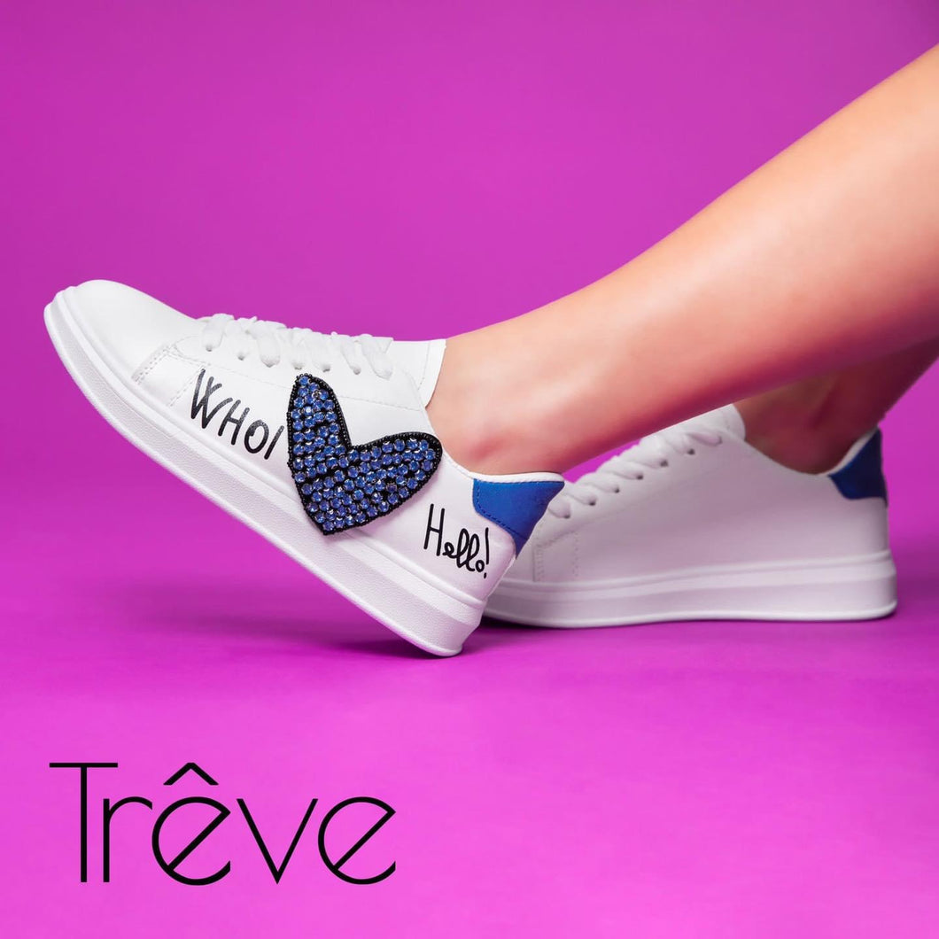 TREVE Valentina Blue Heart Sneakers