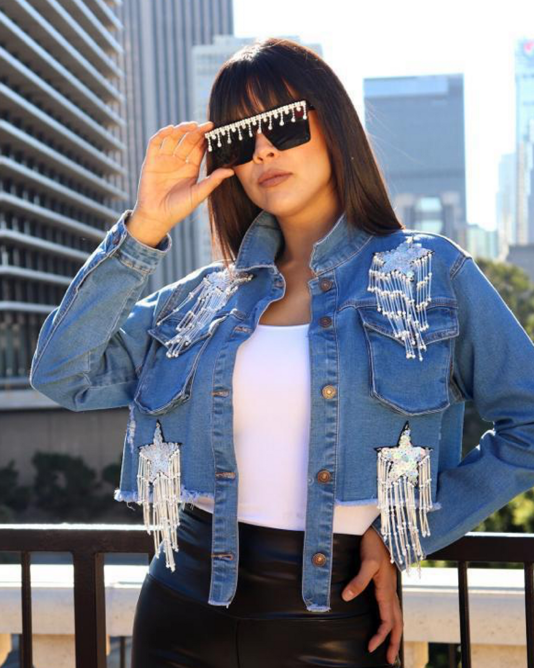 Pearls Denim Jacket