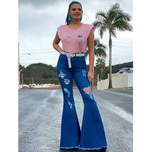 Load image into Gallery Viewer, High Waist Belt Leg Jean
