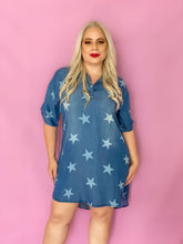 Load image into Gallery Viewer, Star Denim Short Dress
